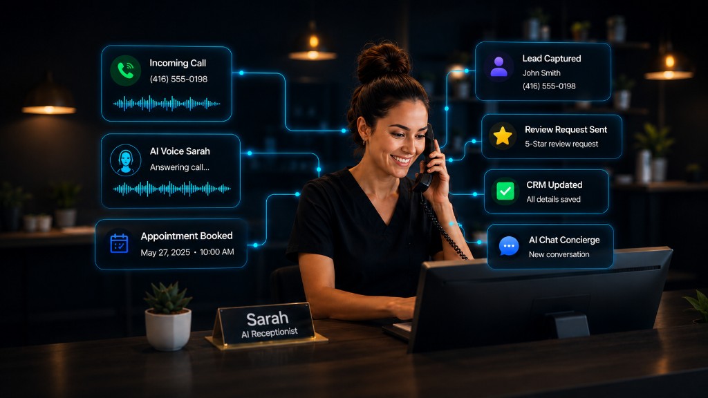 VOOQIO Sarah AI front office marketing visual